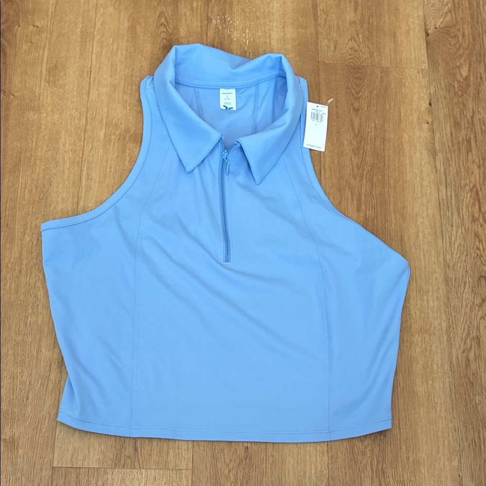 Old Navy Light Blue Zip-Up Crop‎ Athletic Top